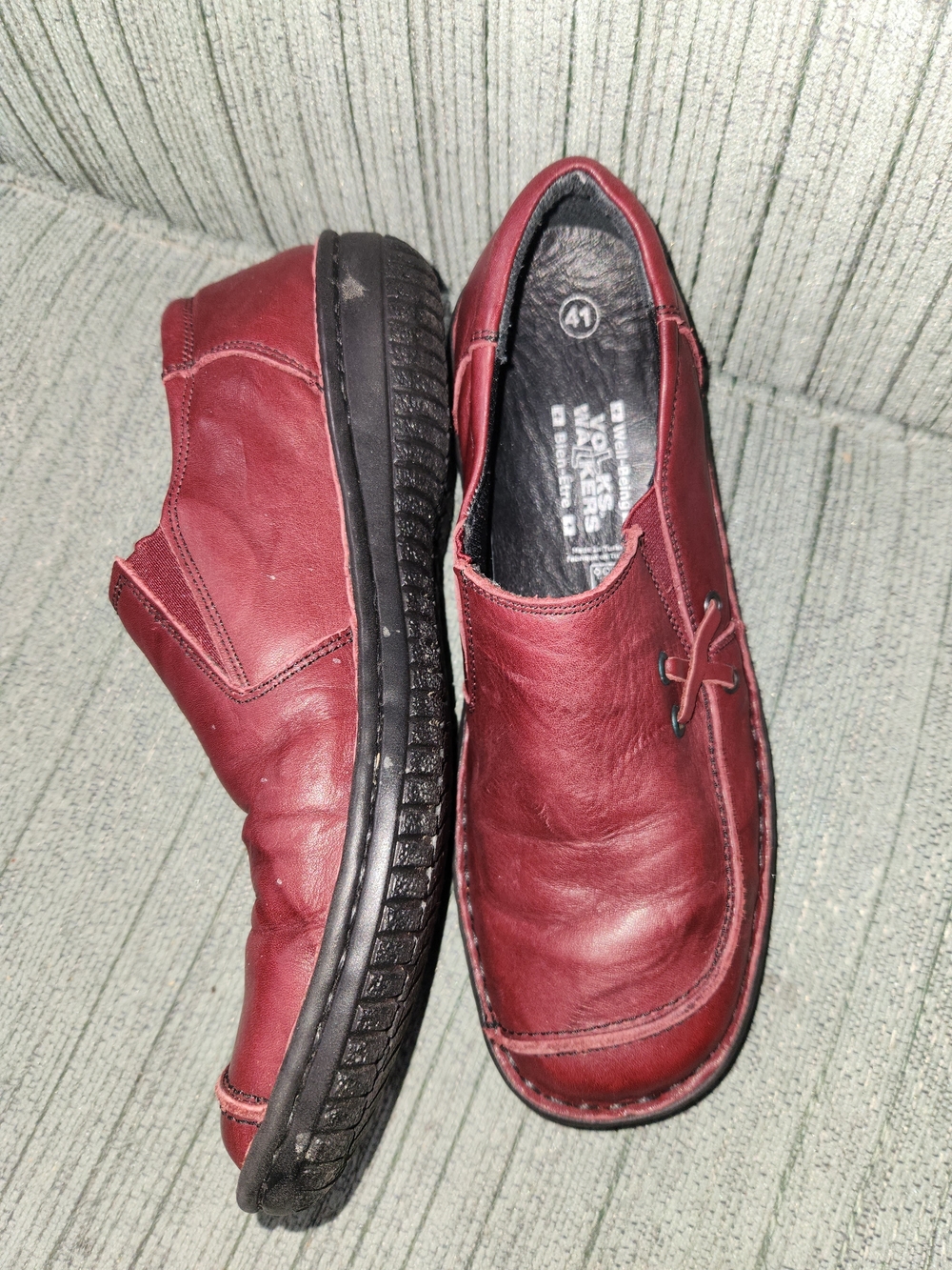 🍉Volks Wolkers Burgundy Slip-On Leather Shoes